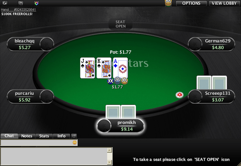 Тема Nova из стандартного набора PokerStars Тема Nova из стандартного набора PokerStars