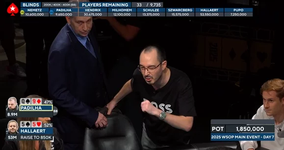 WSOP ME, день 7: Халлерт лидер, у Писаренко 32 бб, Кассуф выбывает с нервным срывом